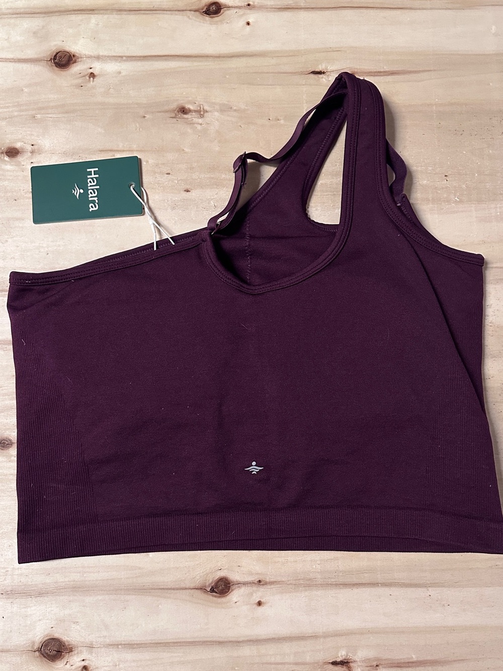 HALARA Plum One-Shoulder Crop Tank Top